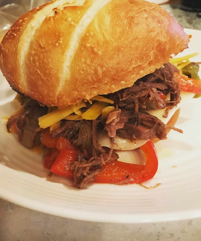Slow Cooker Italian Chuck Roast with Peppers and Onions Punchfork