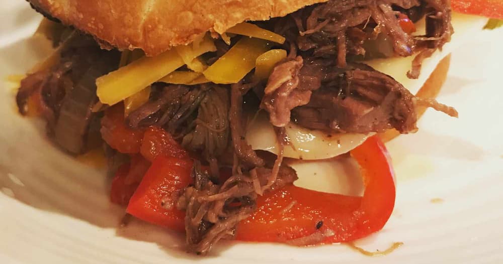 Slow Cooker Italian Chuck Roast with Peppers and Onions Punchfork