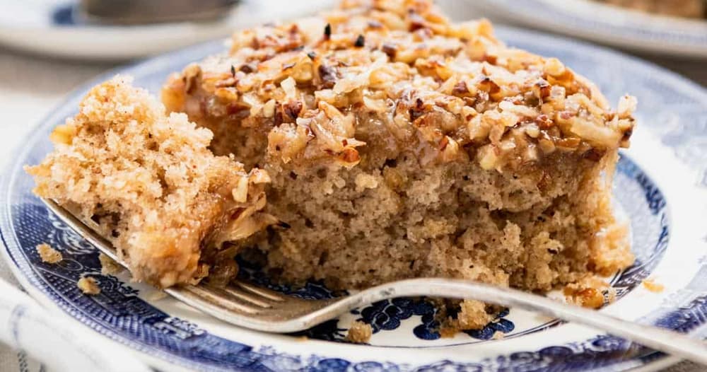 Oatmeal Cake with Coconut Pecan Frosting Punchfork
