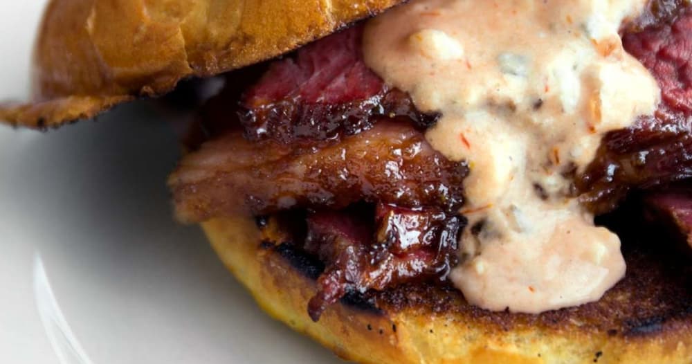 Corned Beef with BourbonMolasses Glaze Punchfork