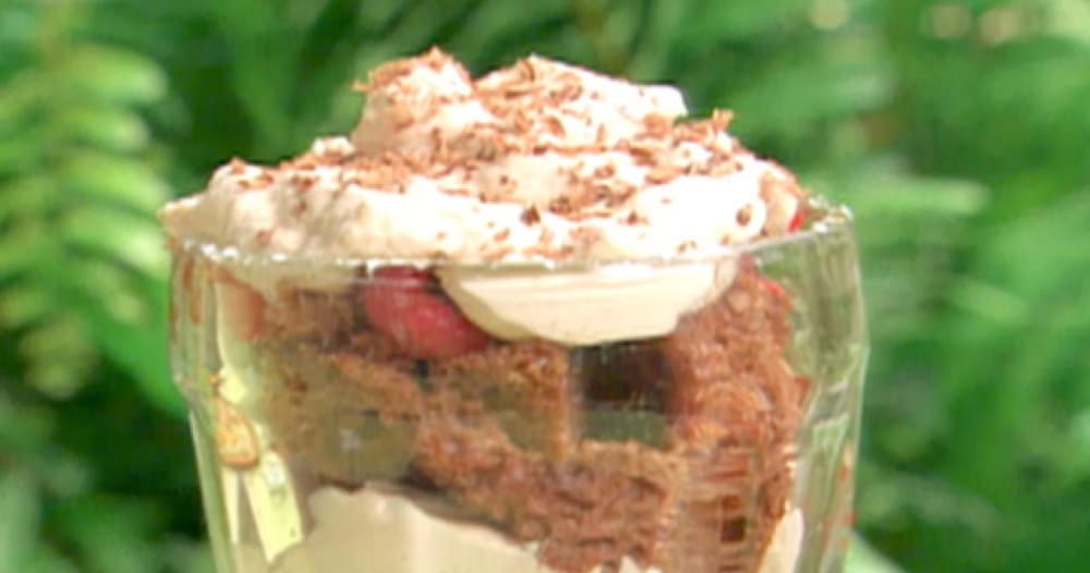 Chocolate Angel Food Cake and Raspberry Parfait Punchfork