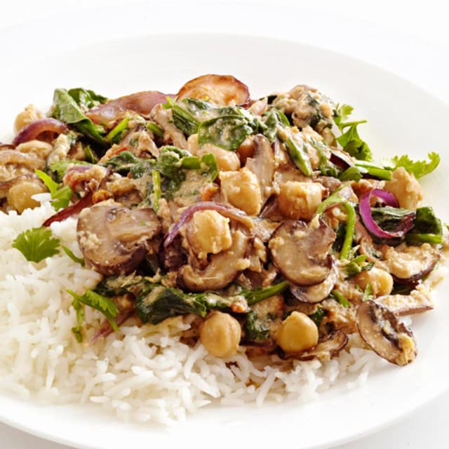 Mushroom and Spinach Korma Punchfork