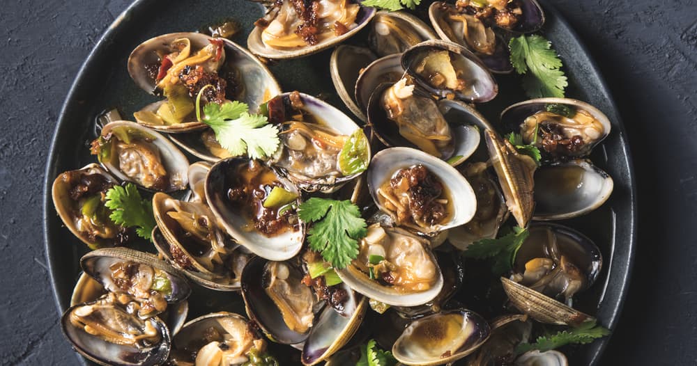Steamed Clams with Ginger, Scallions, and XO Sauce Punchfork