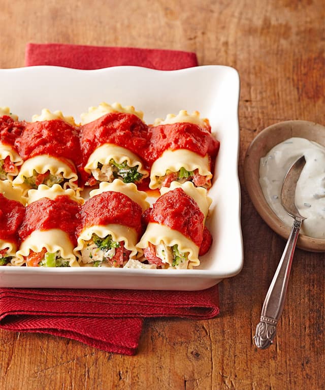 Chicken Lasagna Rolls with ChiveCream Sauce Punchfork