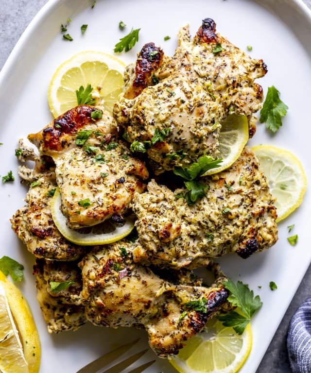 Oven Baked Greek Chicken Thighs Punchfork