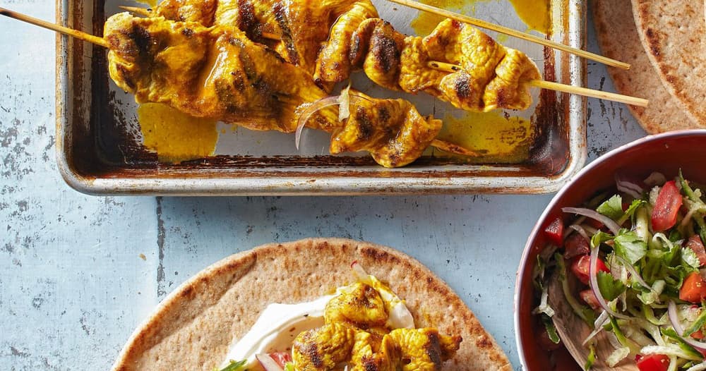 IndianSpiced Turkey Kabob Pitas Punchfork