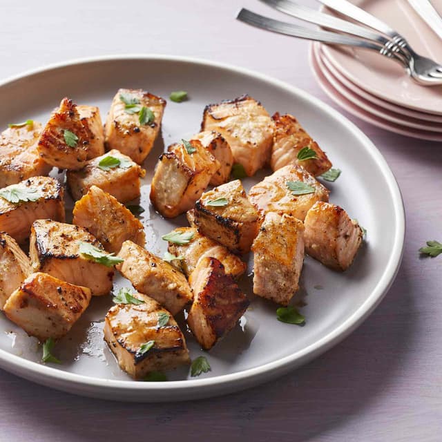 GarlicButter Salmon Bites Punchfork