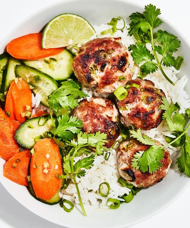 Pork Meatball Rice Bowls Punchfork