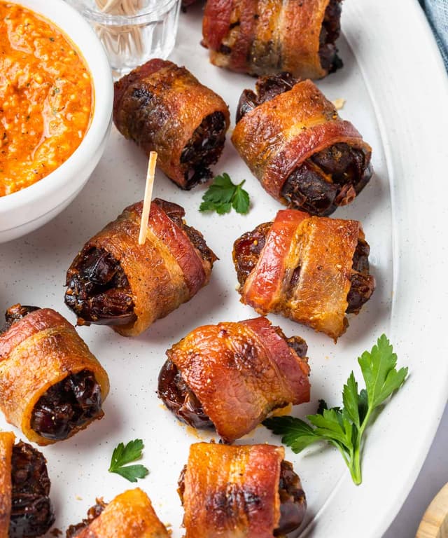 Bacon Wrapped Chorizo Stuffed Dates Punchfork