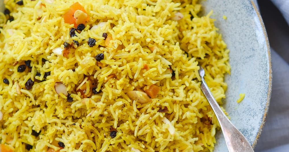 Basmati Rice Pilaf with Dried Fruits and Almonds Punchfork