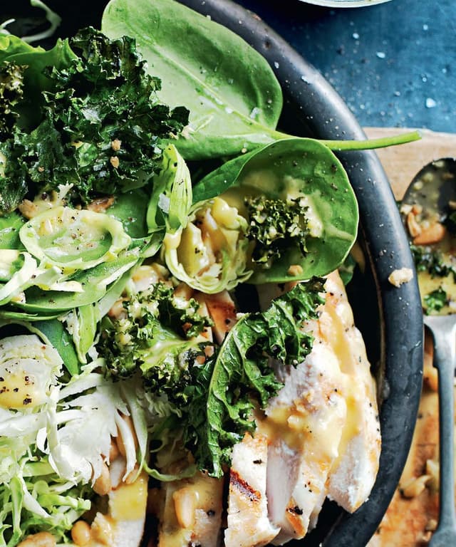 Chicken Caesar Salad with Crispy Kale Punchfork
