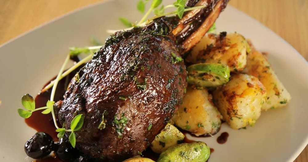 Double Elk Chop with Luxardo Cherry DemiGlace Punchfork