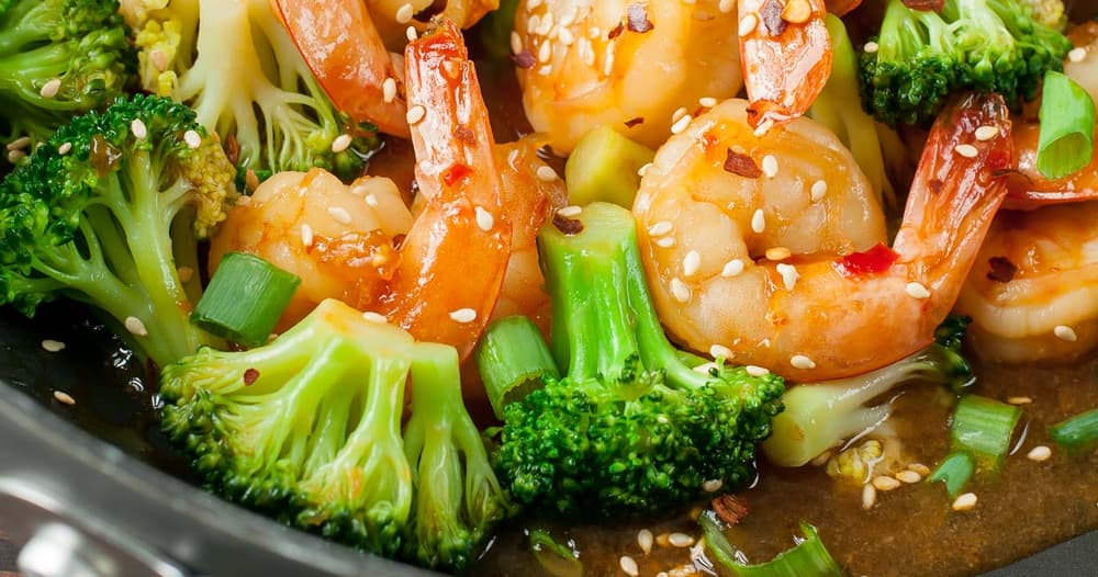 Szechuan Shrimp and Broccoli Punchfork