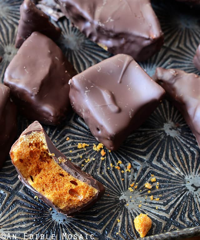 ChocolateCovered Sponge Candy Punchfork