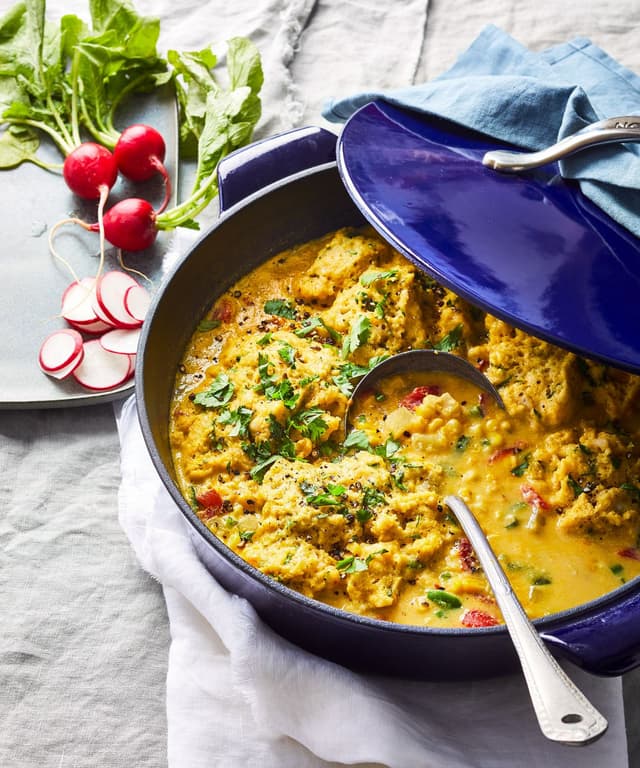 Corn and Potato Stew with Cornmeal Dumplings Punchfork