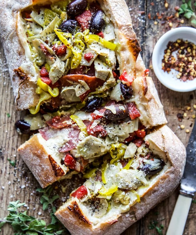 Layered Antipasto Cheese Bread Punchfork