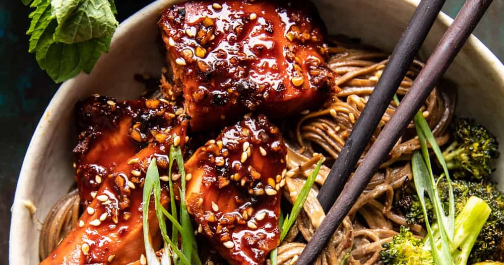 Honey Garlic Salmon Soba Noodle Bowls Punchfork