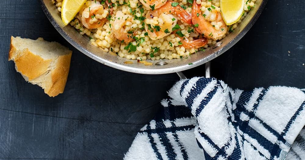 Shrimp Scampi with Israeli Couscous Punchfork