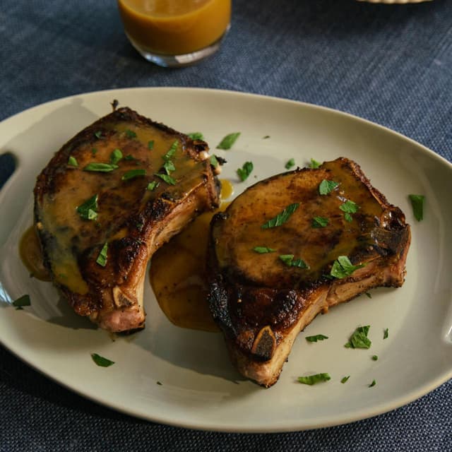 PanSeared Pork Chops with Sweet Mustard Sauce Punchfork