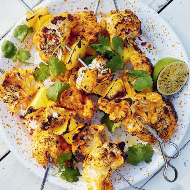 Grilled Cauliflower Skewers with Mango Punchfork