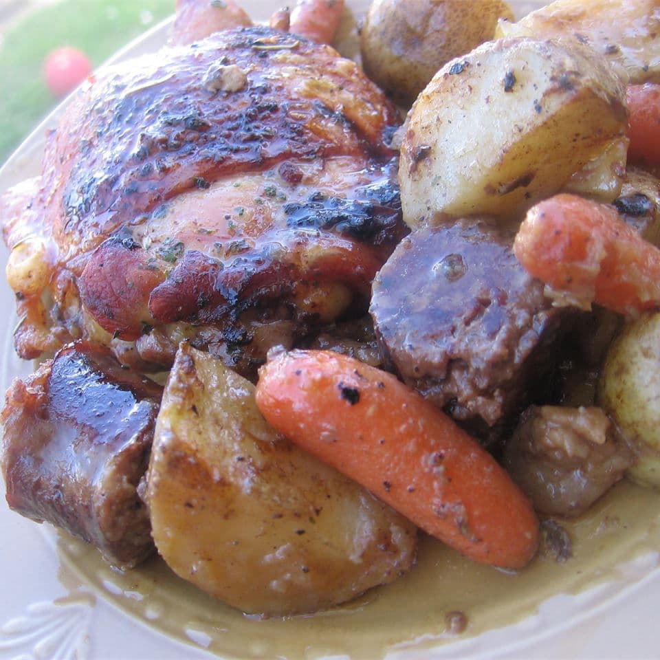 Crispy OvenRoasted Rosemary Chicken with Sausage and Potatoes Punchfork
