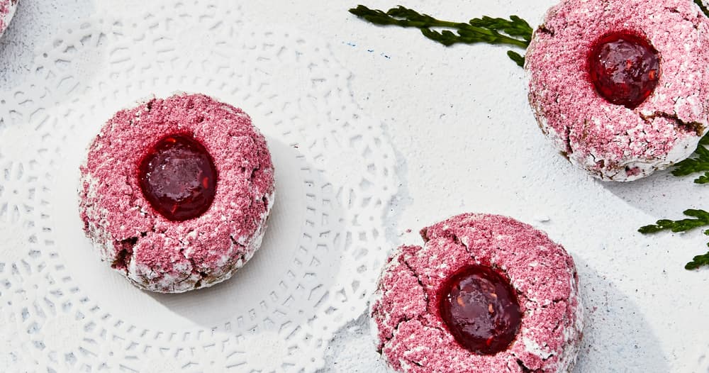 RaspberryAlmond Thumbprint Cookies Punchfork