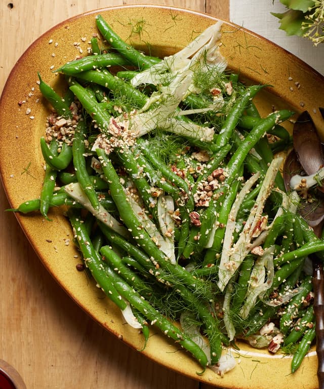 Green Bean Salad with Fennel and Toasted Pecan Dukkah Punchfork