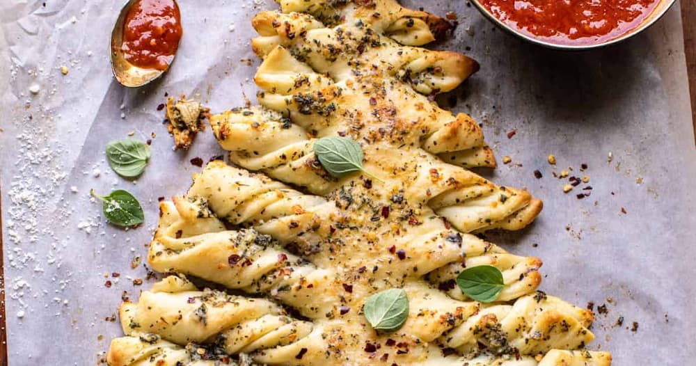 Pull Apart Christmas Tree Garlic Bread Punchfork