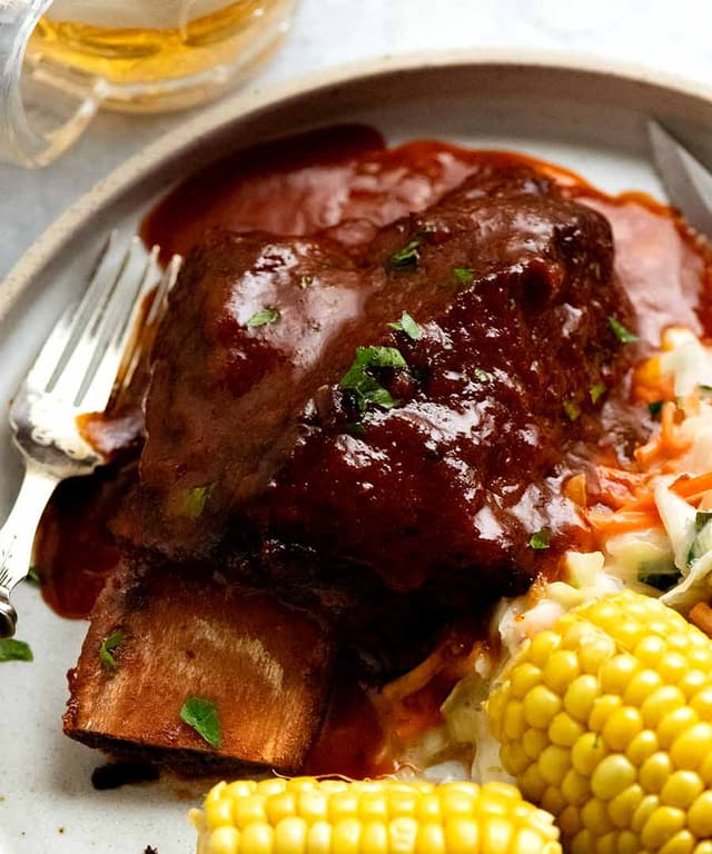 Beef Ribs with Barbecue Sauce Slow Cooked Short Ribs Punchfork