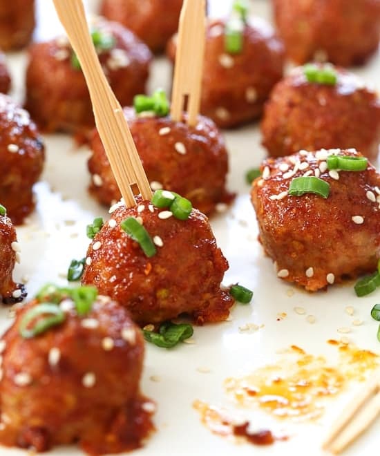 KoreanInspired Turkey Gochujang Meatballs Punchfork