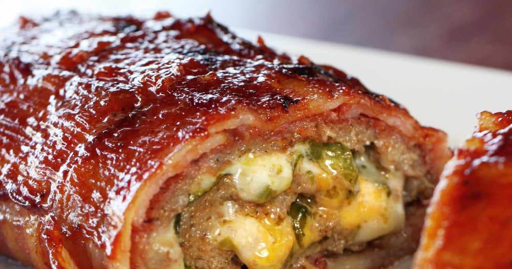 BaconWrapped and Stuffed Breakfast Sausage Fatty Punchfork