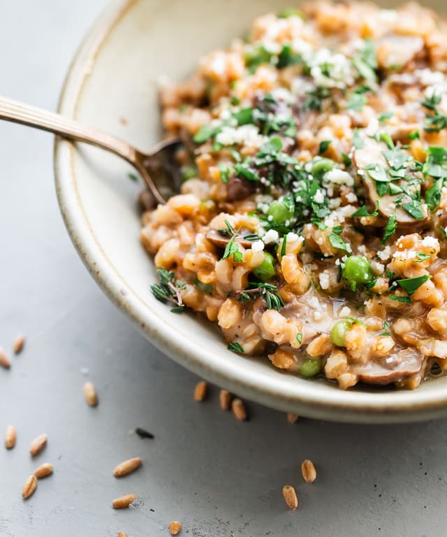 Easy Mushroom Farro Risotto Punchfork