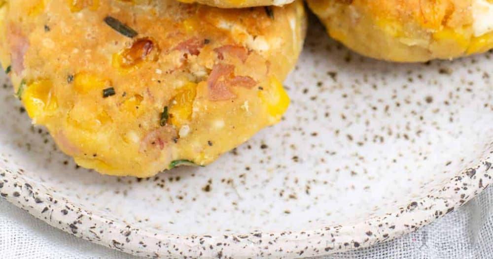 Corn Fritters with Ham & Feta (2 Ways) Punchfork