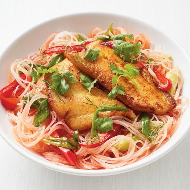 Ginger and Turmeric Catfish with Vermicelli Punchfork