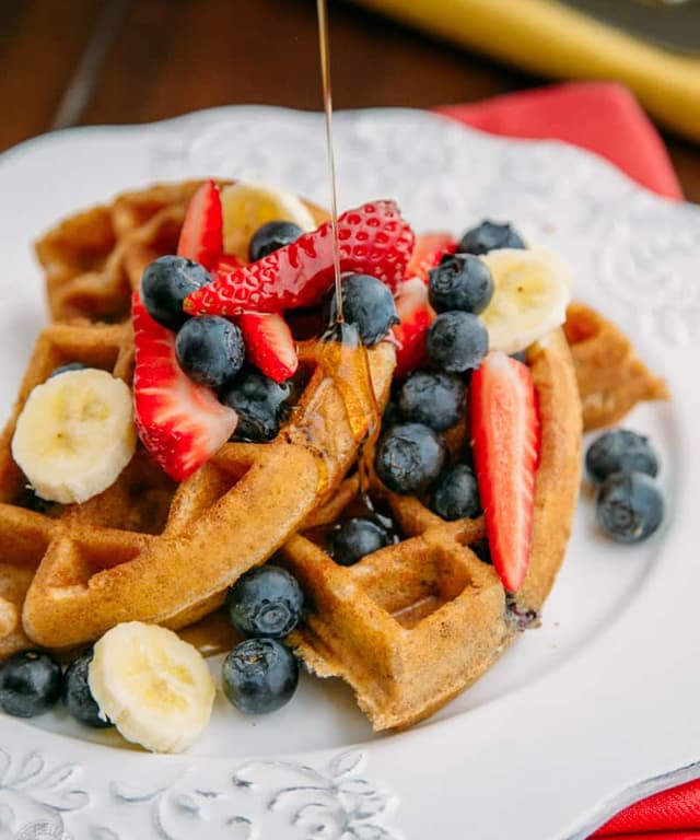 Whole Wheat and Blueberry Waffles Punchfork