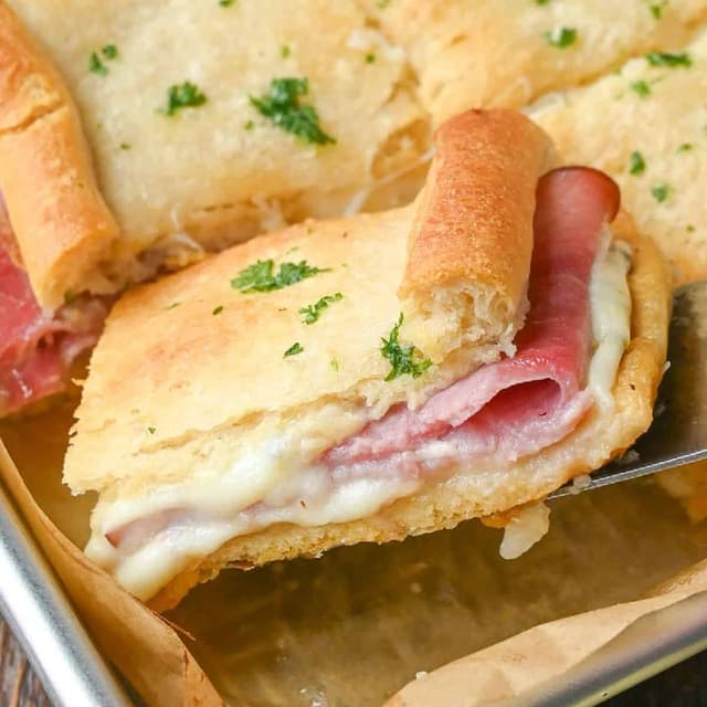 Hot Ham and Cheese Crescent Roll Sandwiches Punchfork