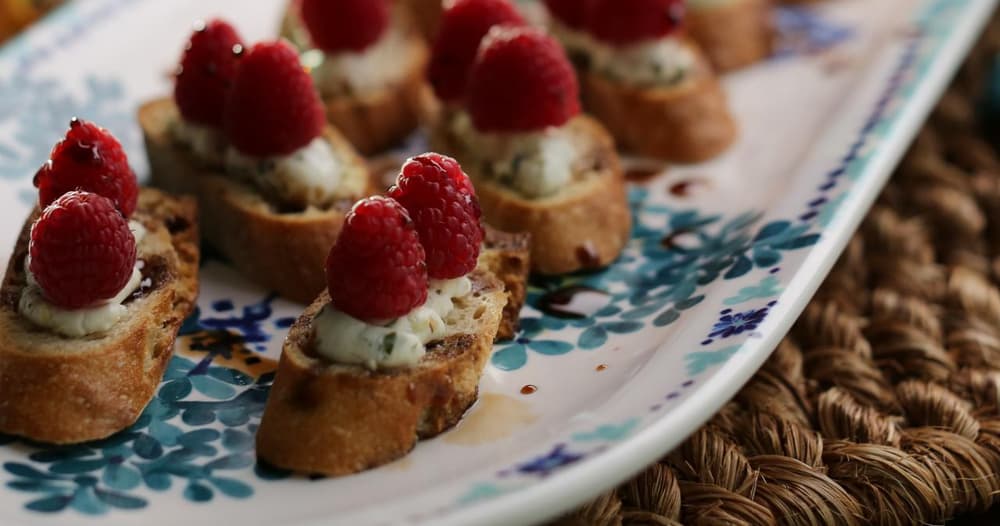 Red Raspberry Goat Cheese Crostini Punchfork