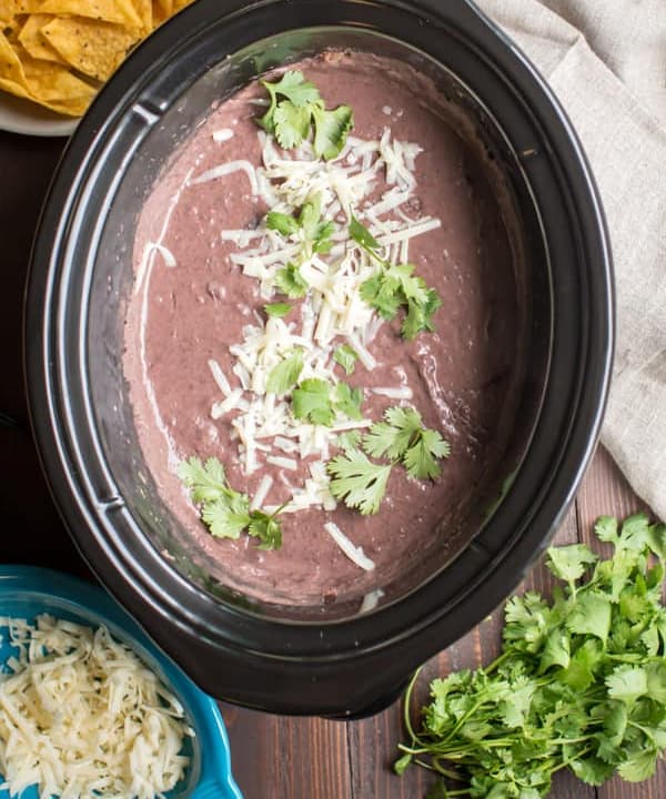 Slow Cooker Refried Black Beans Punchfork