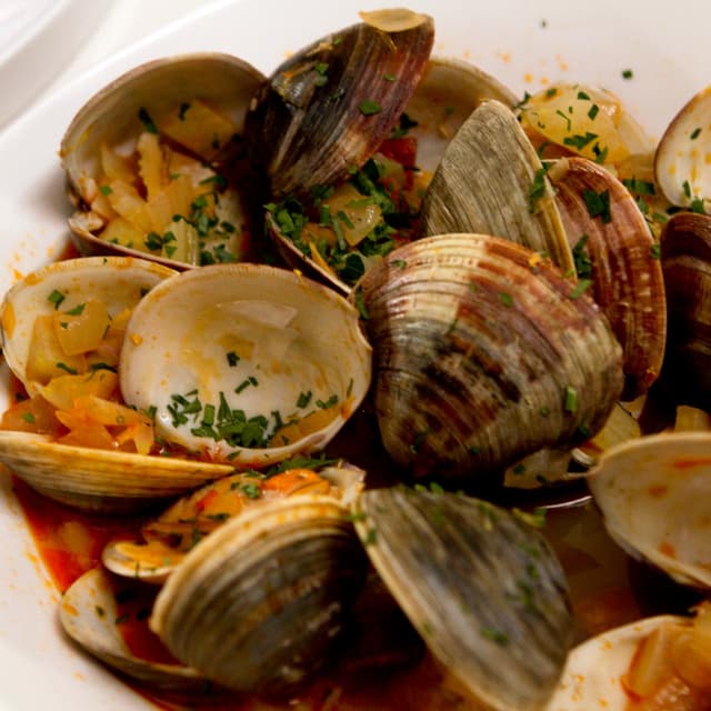 Brothy Clams and Chorizo Punchfork