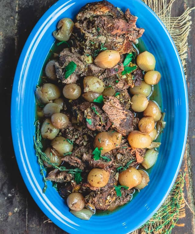 Greek Boneless Leg of Lamb (Slow Cooker) Punchfork