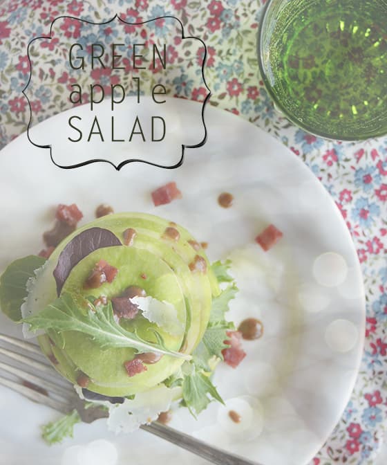 Green Apple Salad with Manchego + Spiced Almond Dressing Punchfork