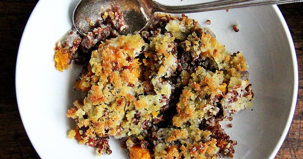 Baked Quinoa with Roasted Butternut Squash & Gruyère Casserole Punchfork