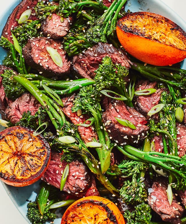 Chinese FiveSpice Steak with Oranges and Sesame Broccolini Punchfork