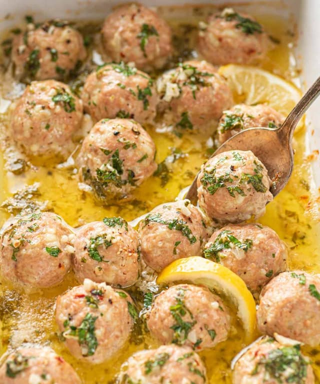 Baked Turkey Meatballs (In Garlic Butter Sauce) Punchfork