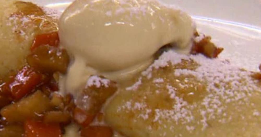 Roasted Butternut Squash, Sauteed Apples and Toasted Walnut Crepes with