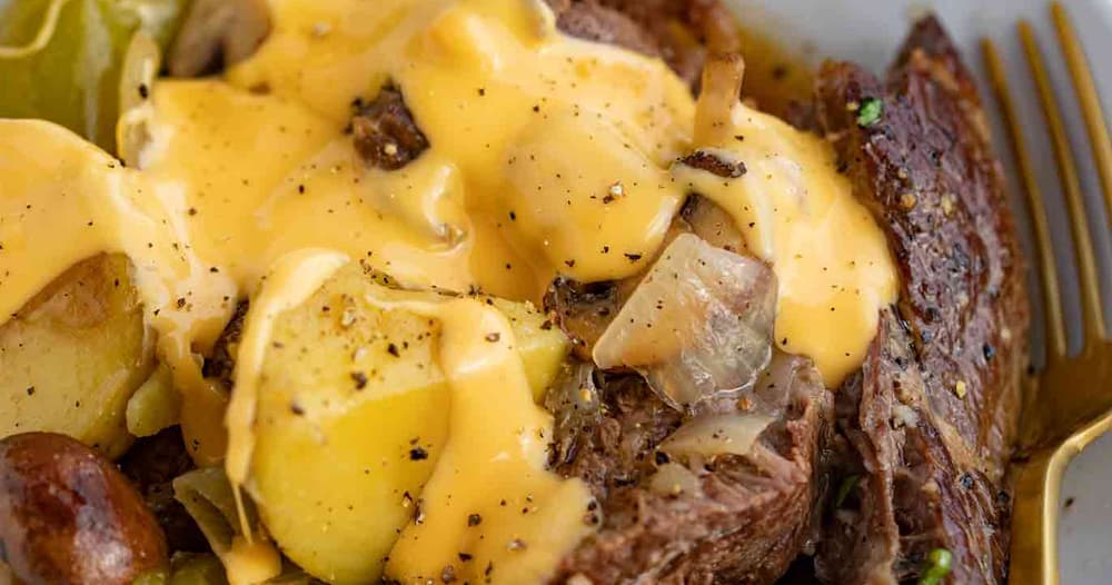 Philly Cheesesteak Pot Roast Punchfork