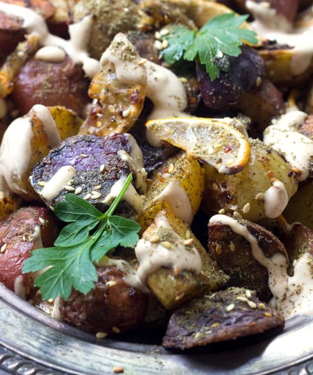 Spicy Rainbow Roasted Potatoes with Za'atar Punchfork