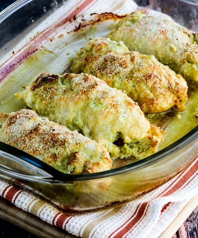 Baked Chicken Stuffed with Pesto and Cheese Punchfork