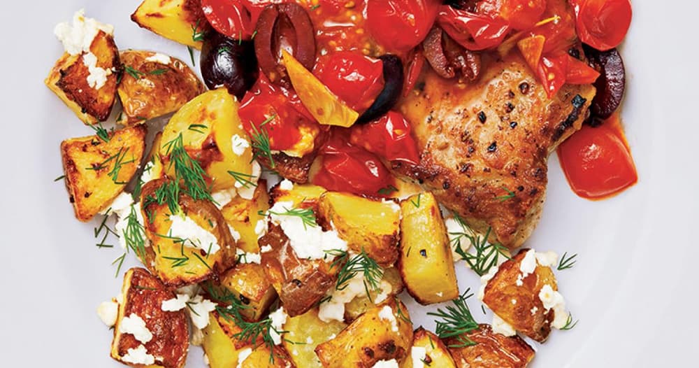 Greek Pork Chops with Potatoes Punchfork