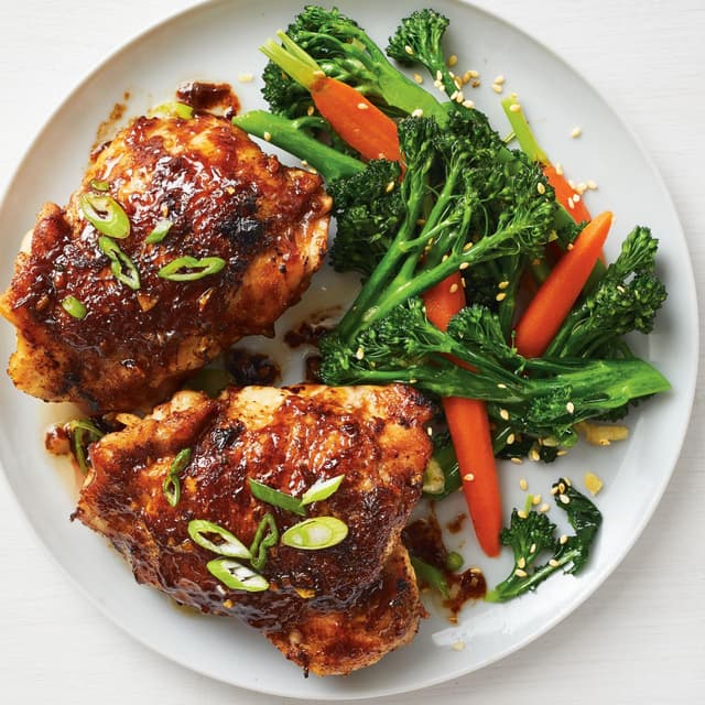 HoisinGlazed Chicken Thighs with Broccolini and Carrots Punchfork